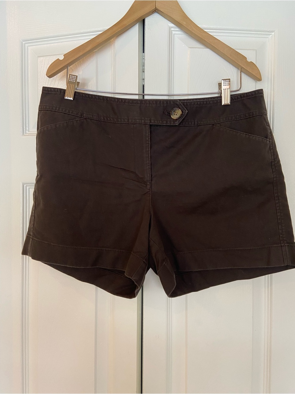 Ann Taylor Dark Brown Cotton Bermuda Shorts